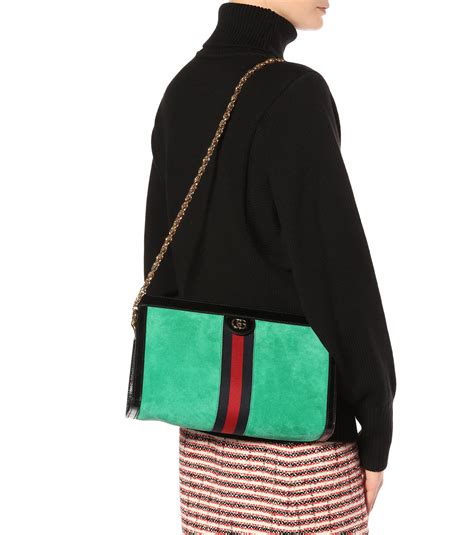 gucci ophidia green suede shoulder bag|gucci shoulder bag ophidia.